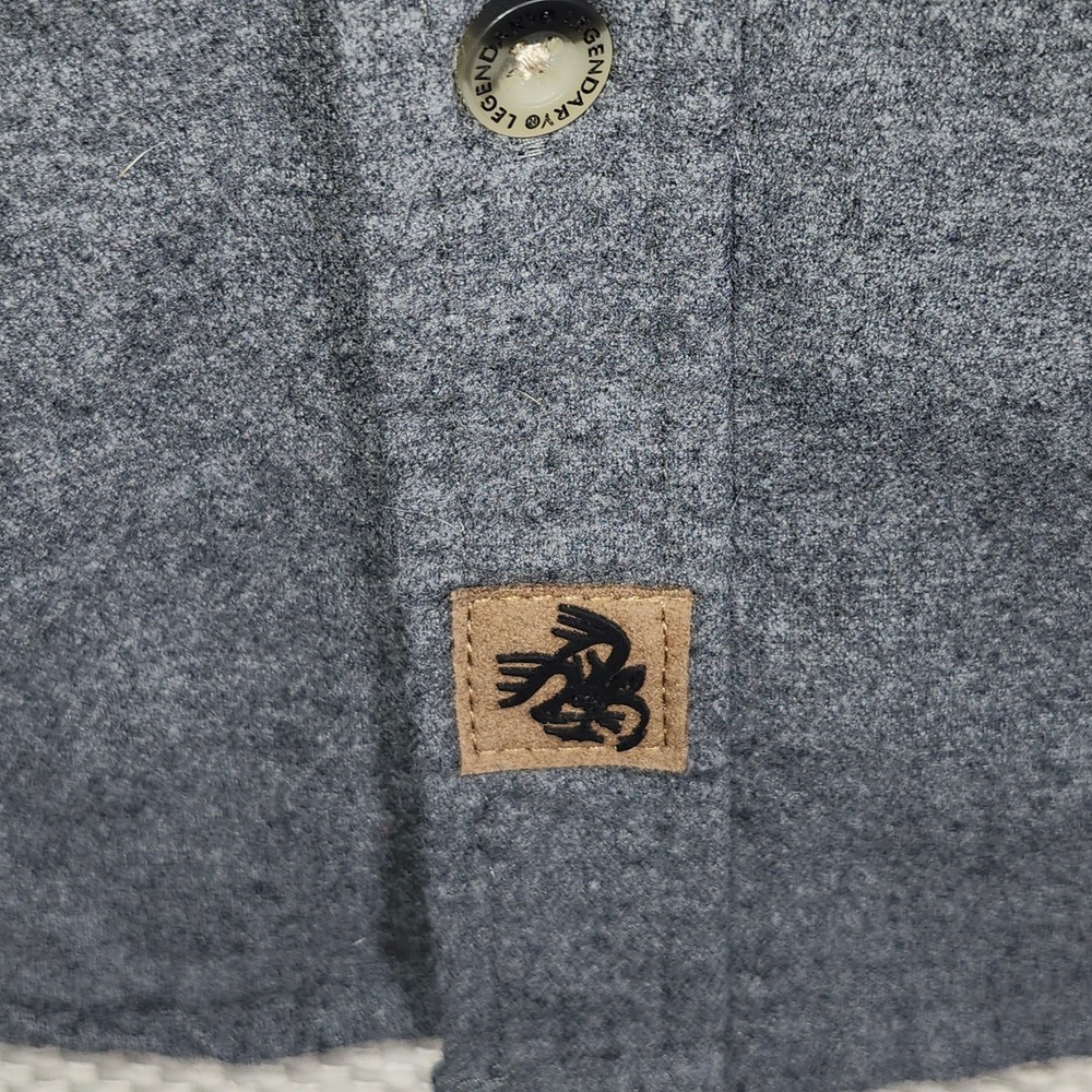 Legendary‎ Whitetails Buck Camp Flannel Shirt Mens Medium Gray heavy cozy - Picture 7 of 9